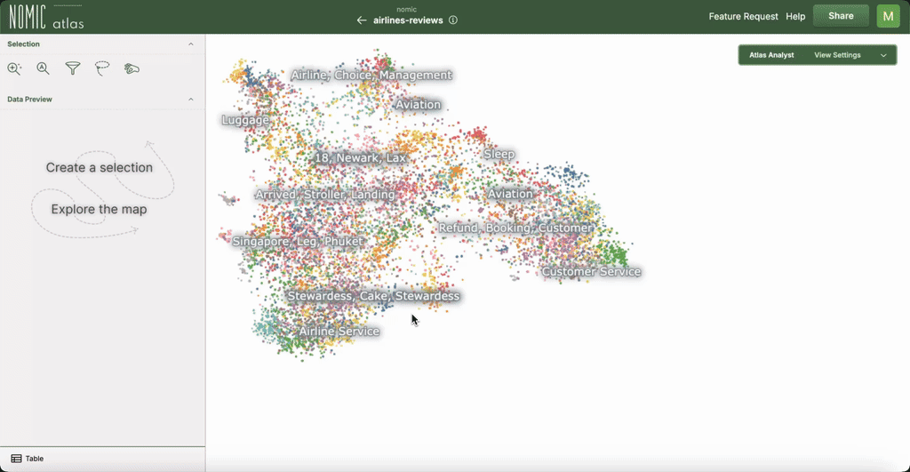 UMAP interactive visualization with Nomic Atlas