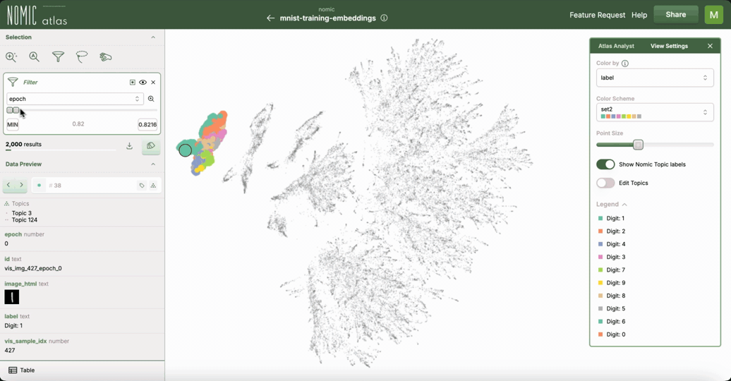 UMAP interactive visualization with Nomic Atlas